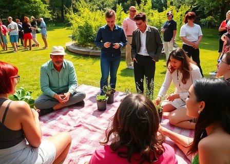 Plant swap event in park